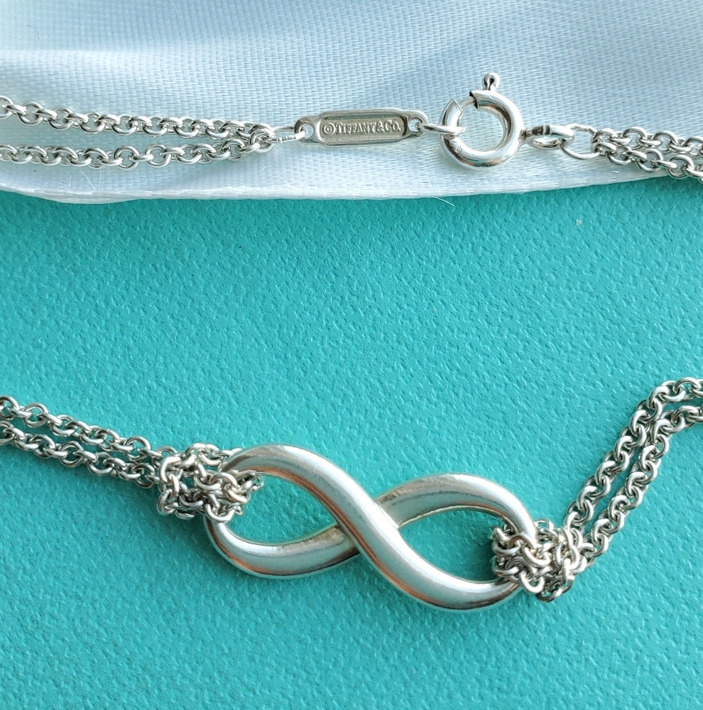 Infinity double chain necklace - Picture 6 of 8